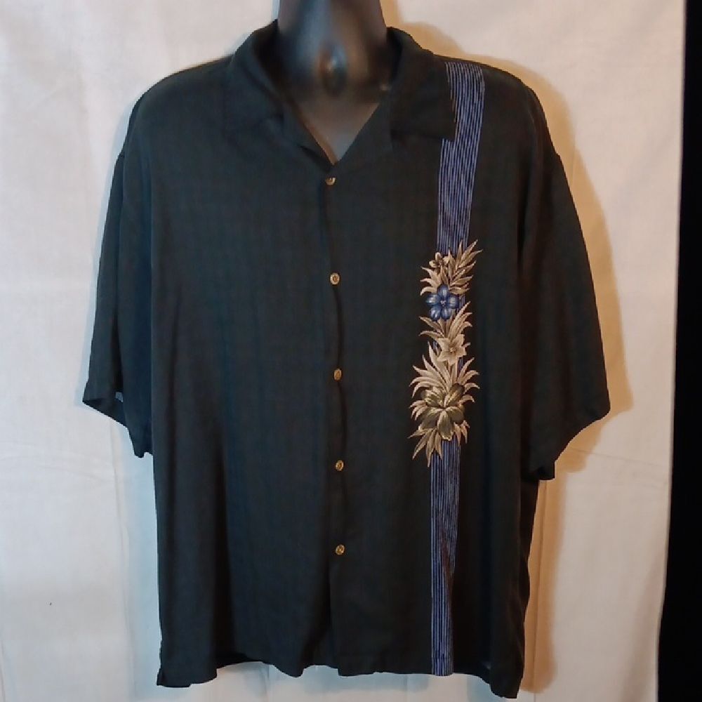 Men's Black and Blue Casual Shirt